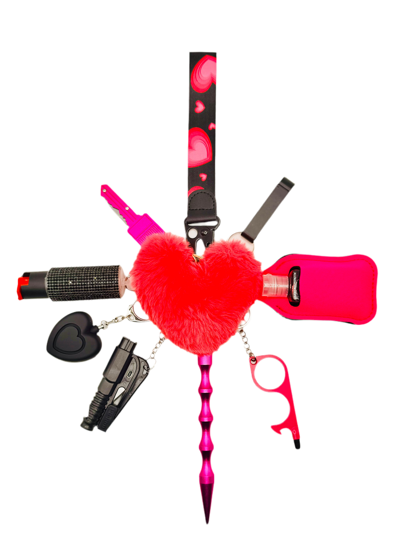Hot Pink Fallen In Love Safety Keychain