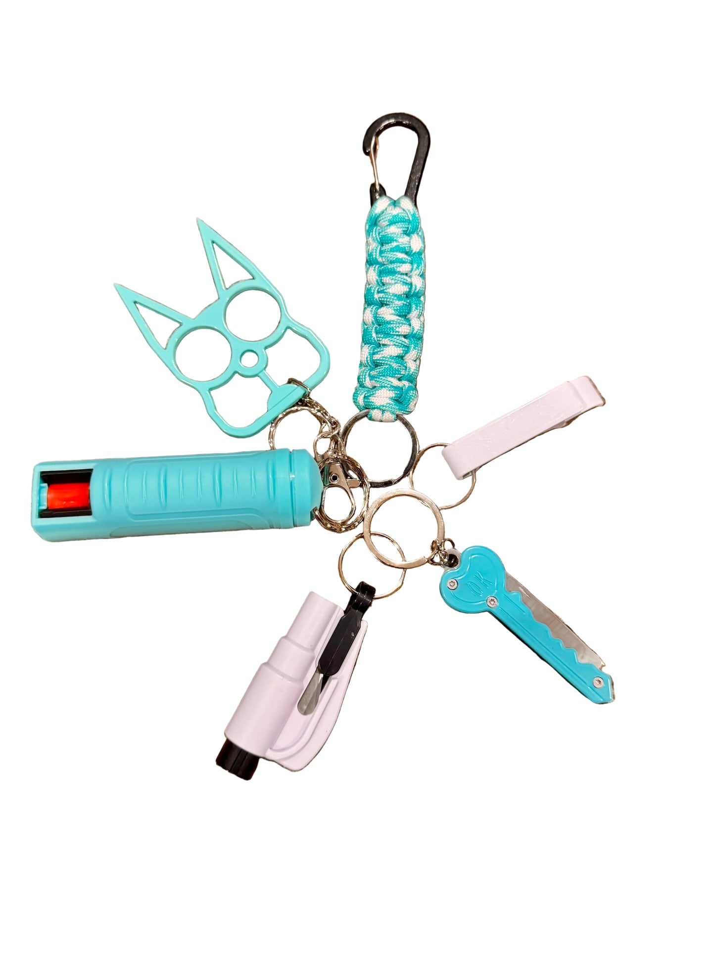 (Dave) Men Safety Keychains (Teal/White)