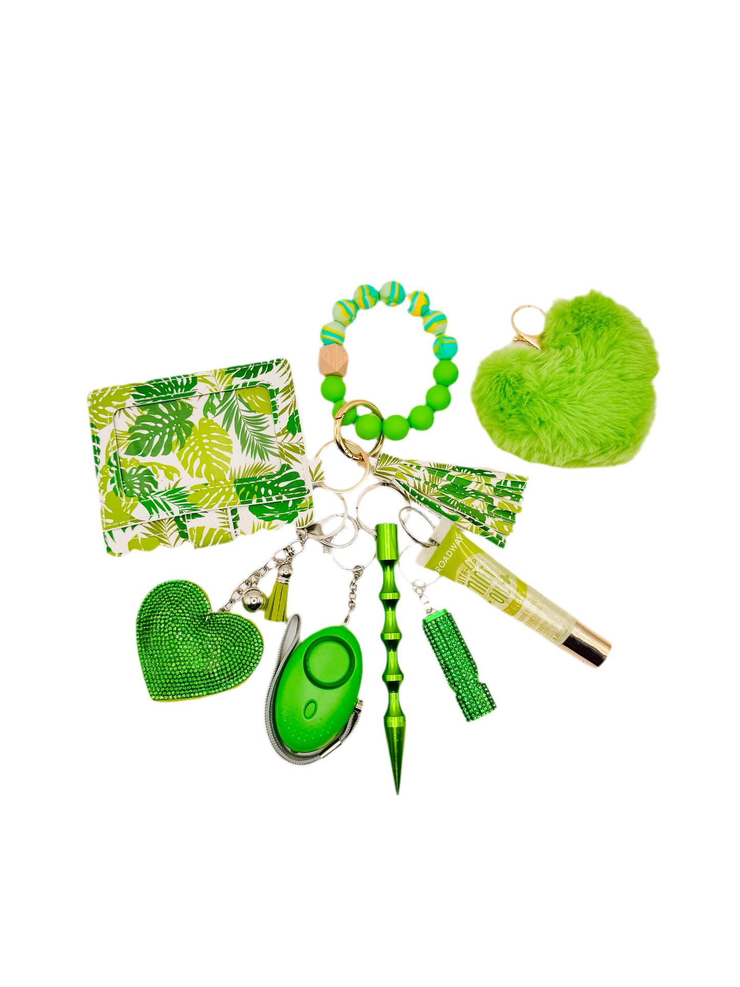 Lucky Flowers Beaded Wallet Safety Keychain