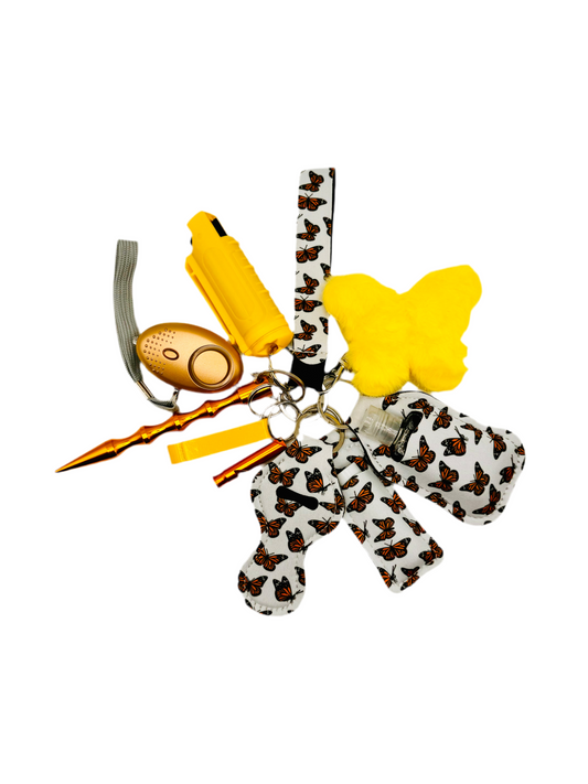 Yellow Butterfly Safety Keychain