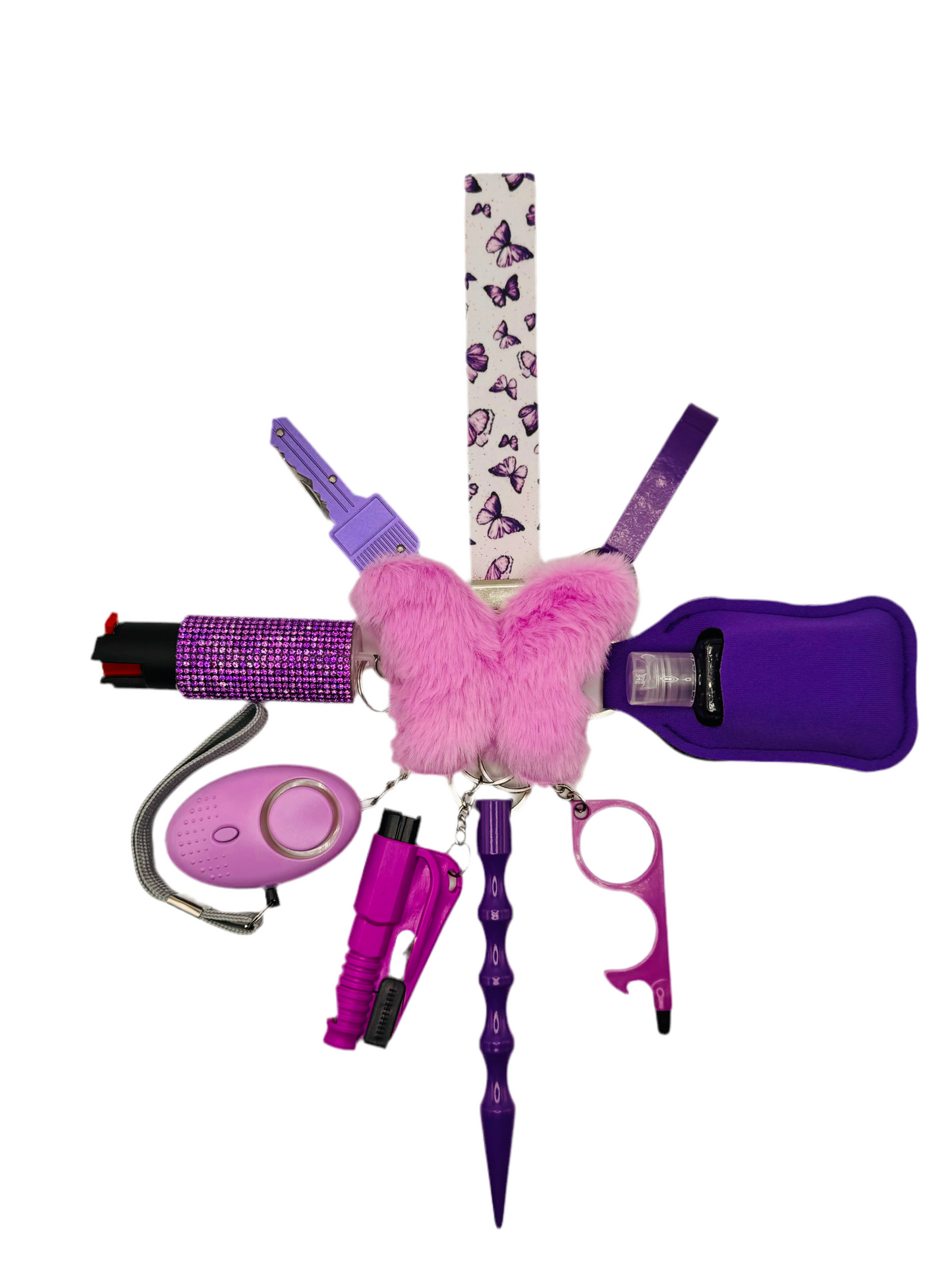 Lilac Butterfly Wings Safety Keychain