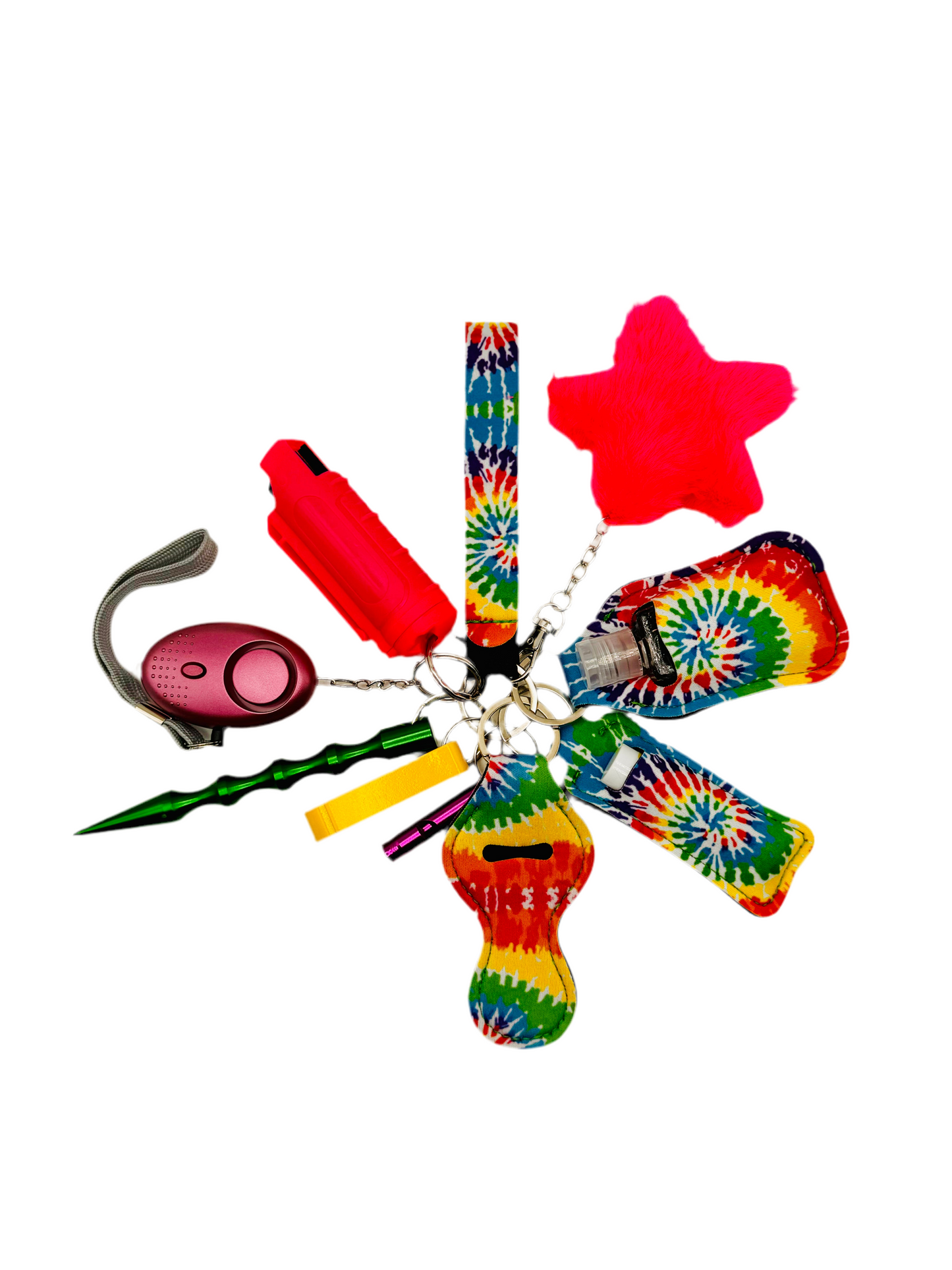 Tye Dye Safety Keychain