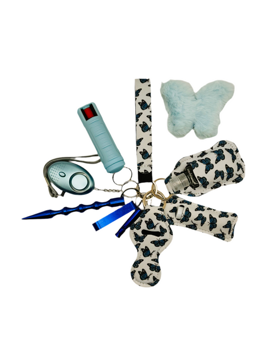 Blue Butterfly Safety Keychain
