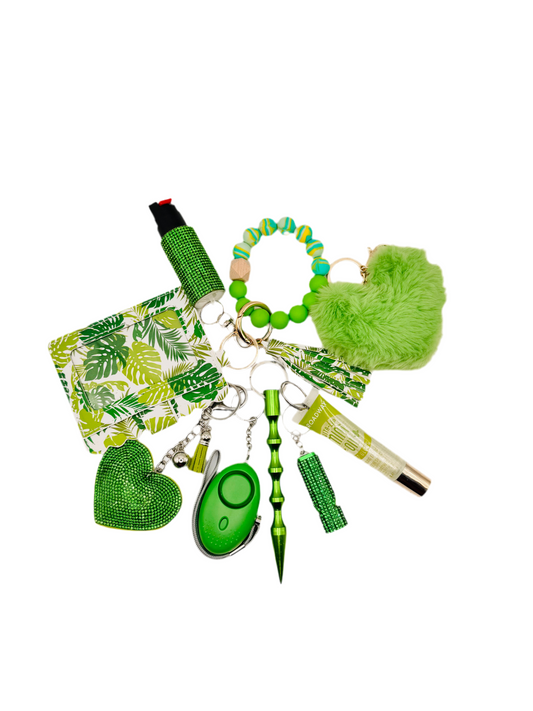 Lucky Flowers Beaded Wallet Safety Keychain