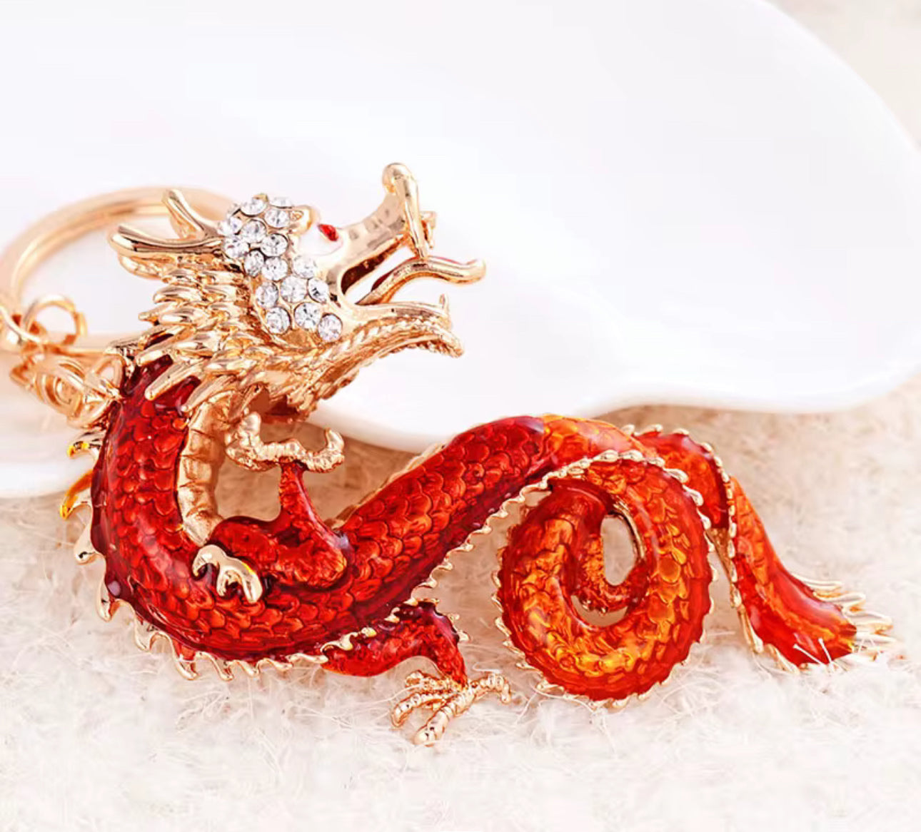 Wholesale 3D Bling Dragon Keychain Charms