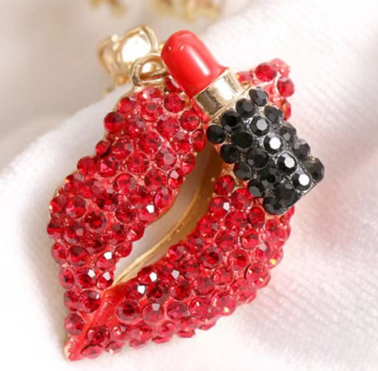 Wholesale 3D Bling Lips Lipstick Keychain Charms