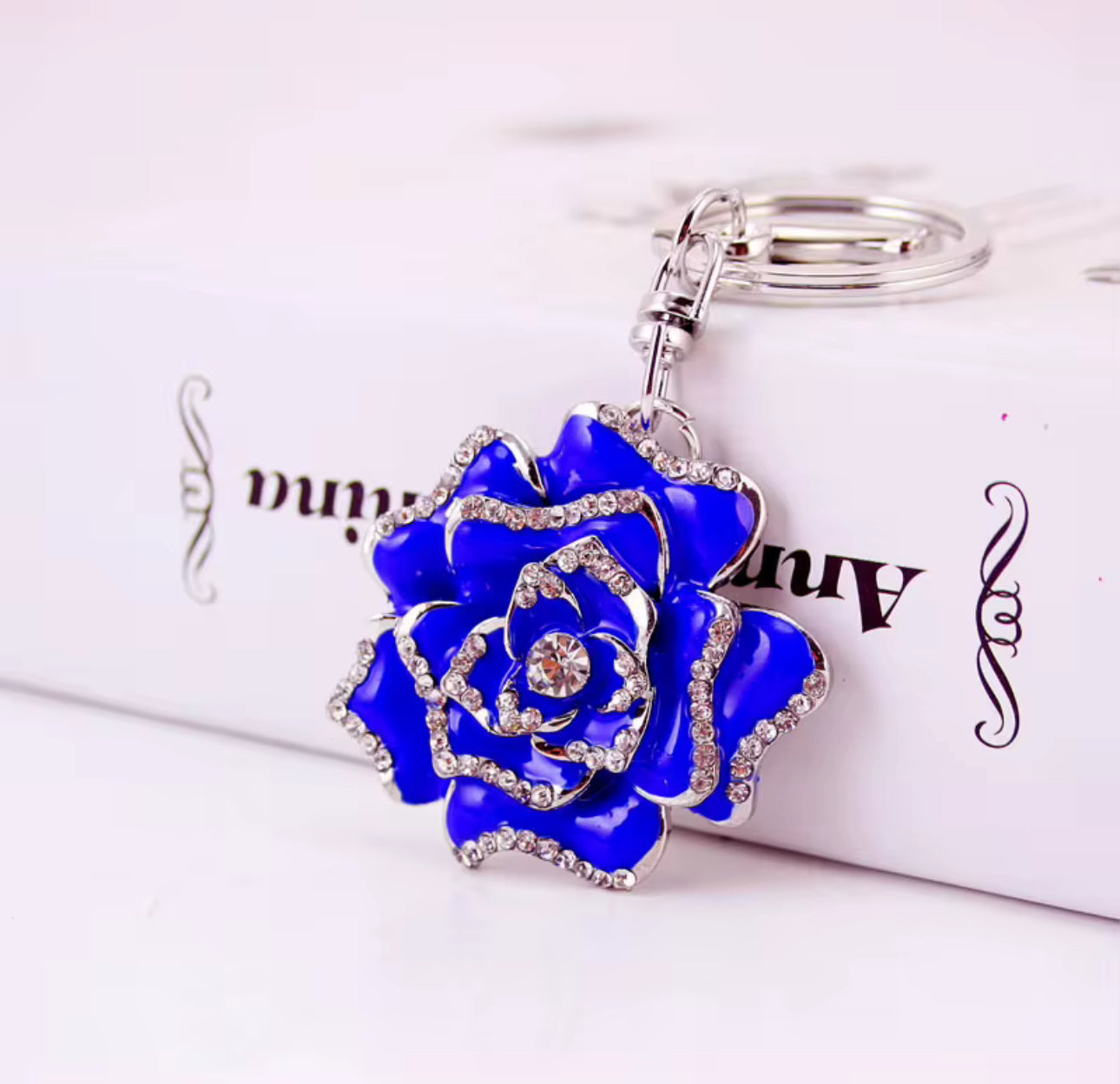 Wholesale 3D Bling Rose Keychain Charms
