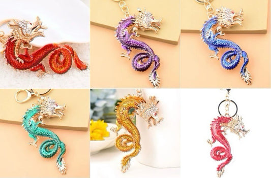 Wholesale 3D Bling Dragon Keychain Charms