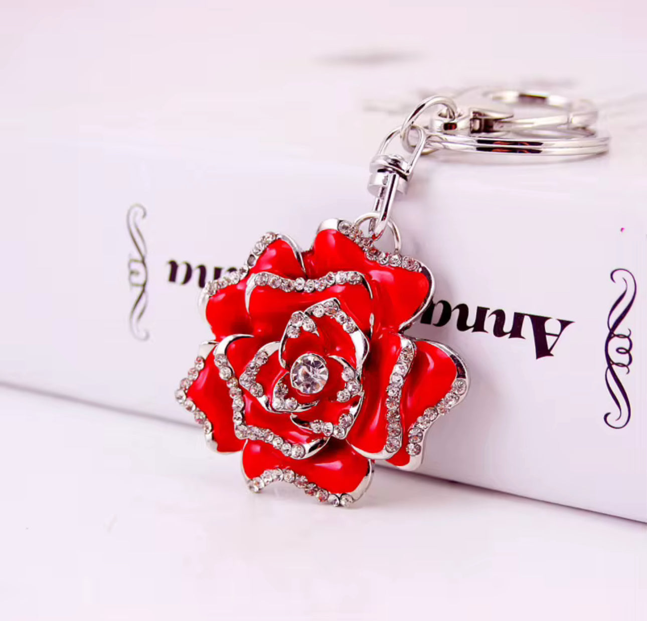 Wholesale 3D Bling Rose Keychain Charms
