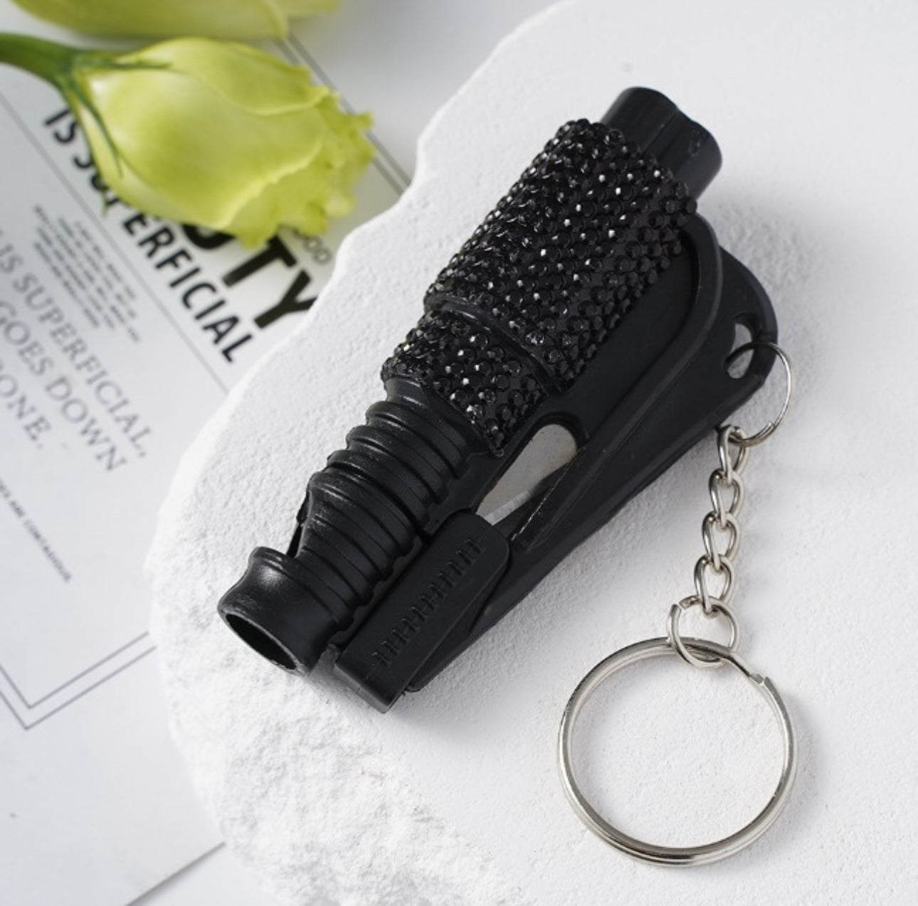 WHOLESALE 3 In 1 BLING SEATBELT CUTTER/WINDOW BREAKER/WHISTLE