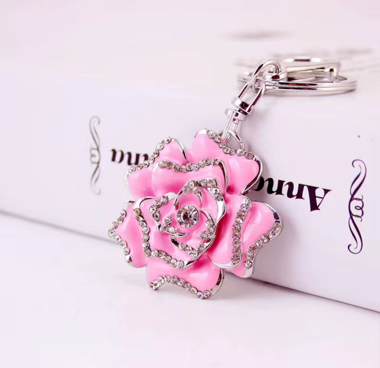 Wholesale 3D Bling Rose Keychain Charms