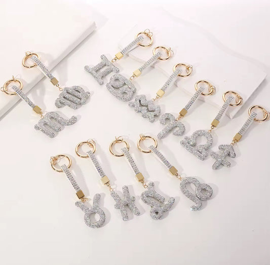 Wholesale Zodiac Signs Keychain Charms (Silver Hardware)