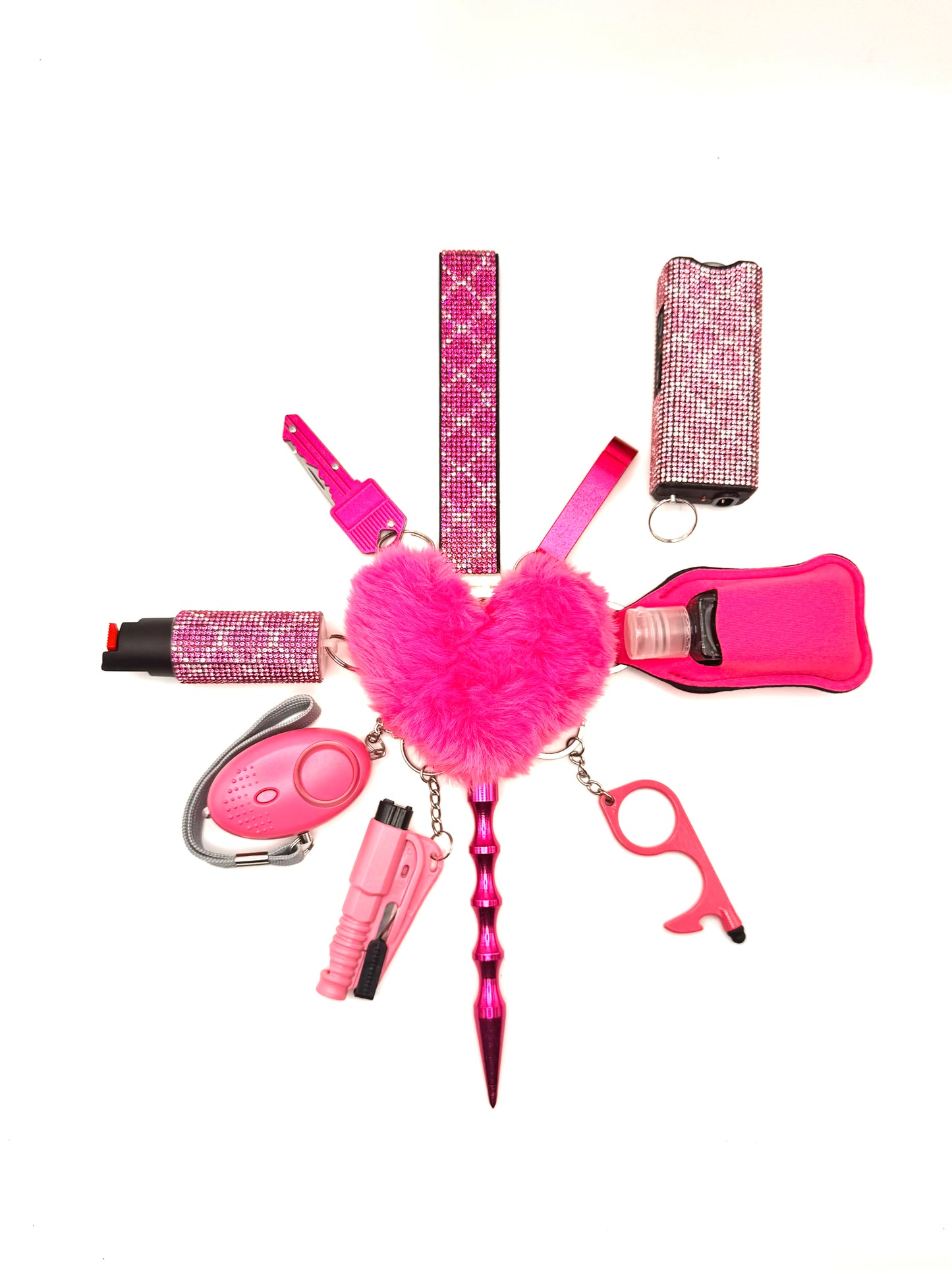 Pink Paradise Bling Safety Keychain