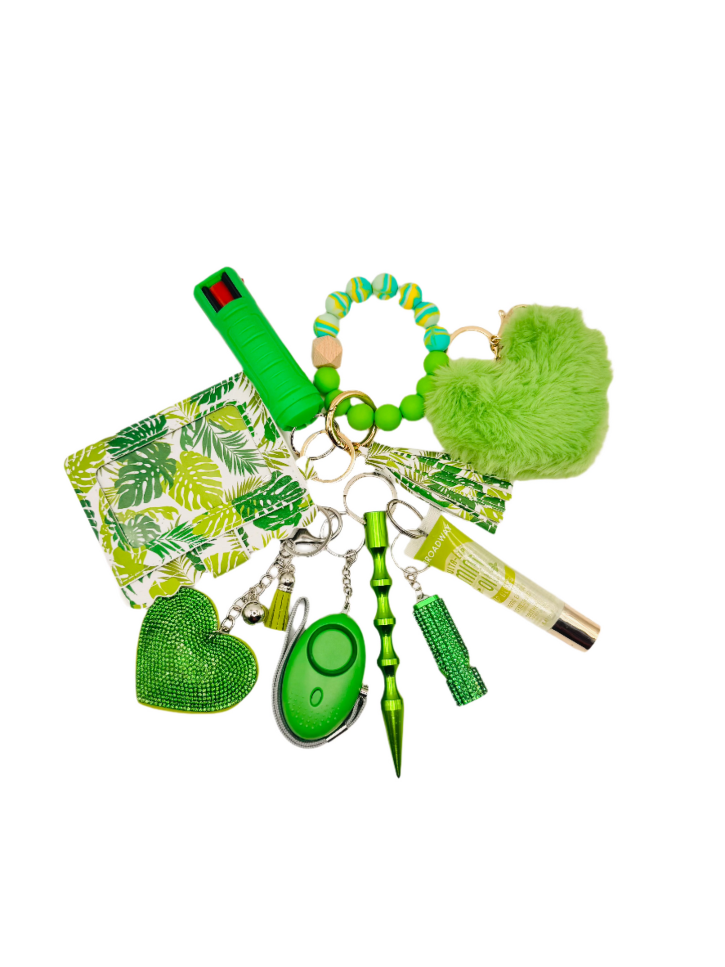 Lucky Flowers Beaded Wallet Safety Keychain