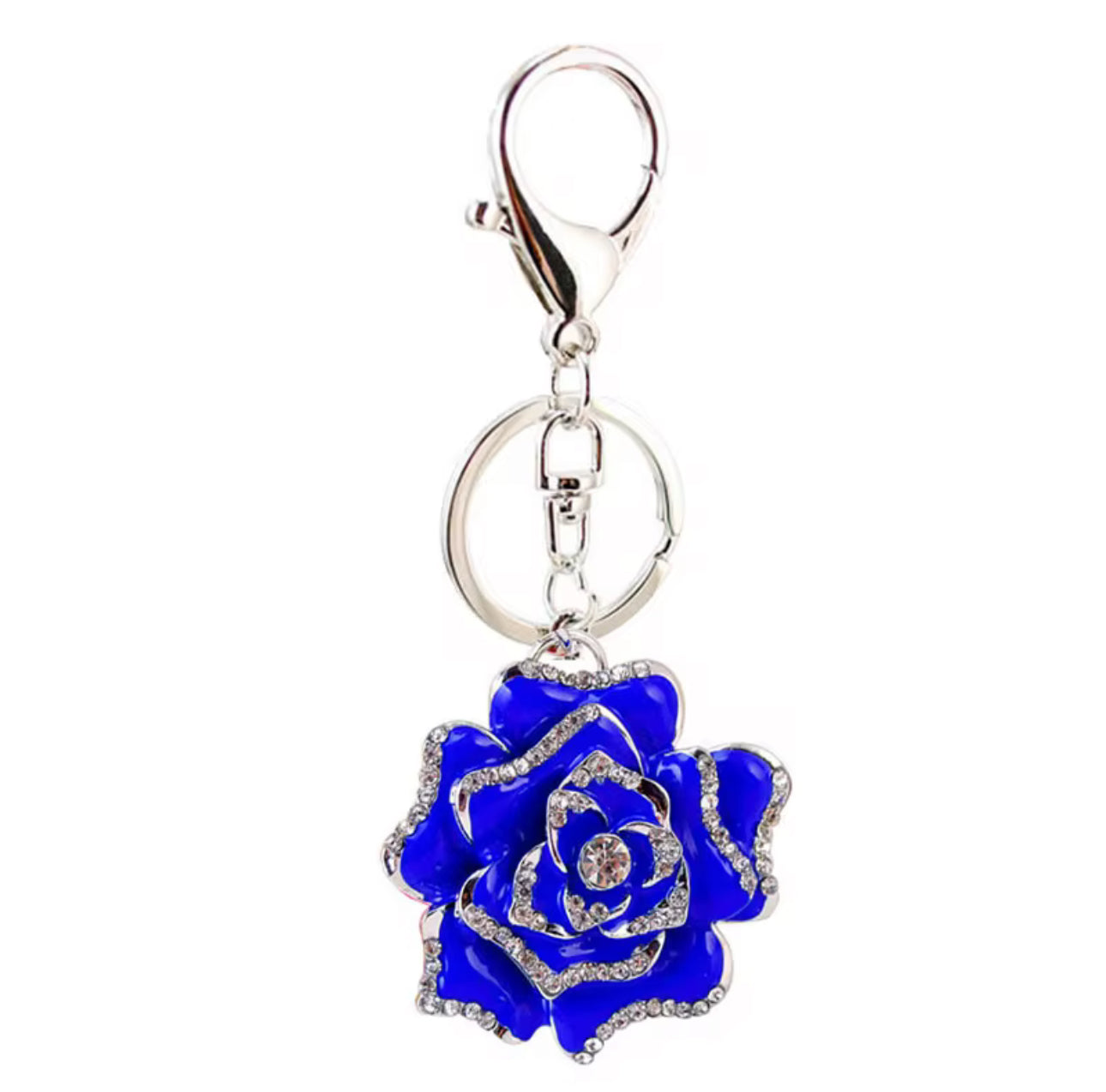 Wholesale 3D Bling Rose Keychain Charms