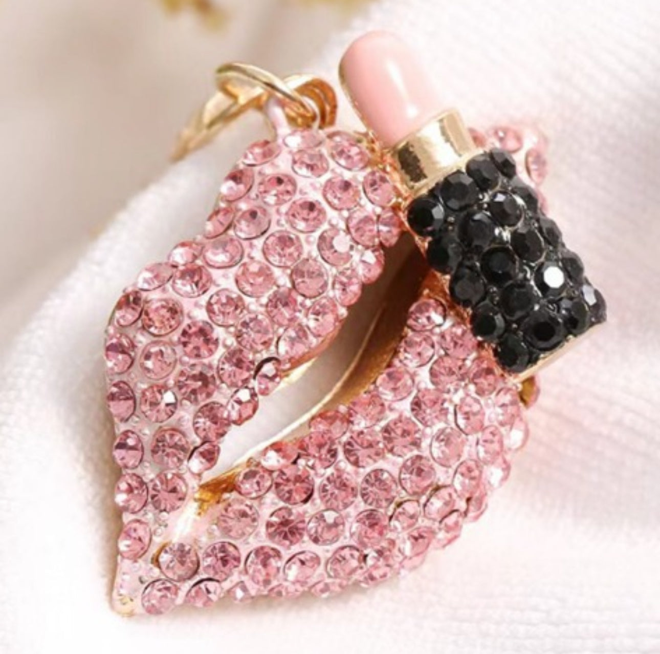 Wholesale 3D Bling Lips Lipstick Keychain Charms