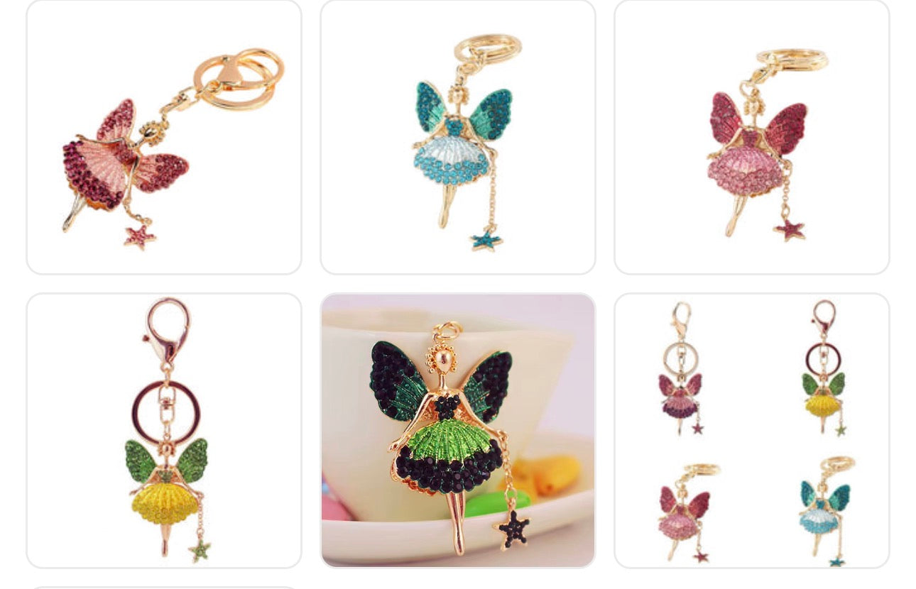 Wholesale Bling Ballerina Keychain Charms