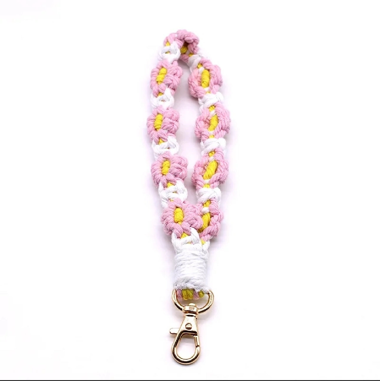 Wristlet Keychains (Daisy Flower Macrame)