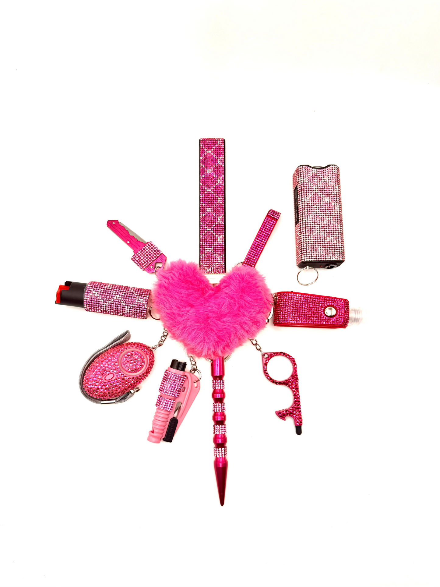 Pink Paradise Bling Safety Keychain