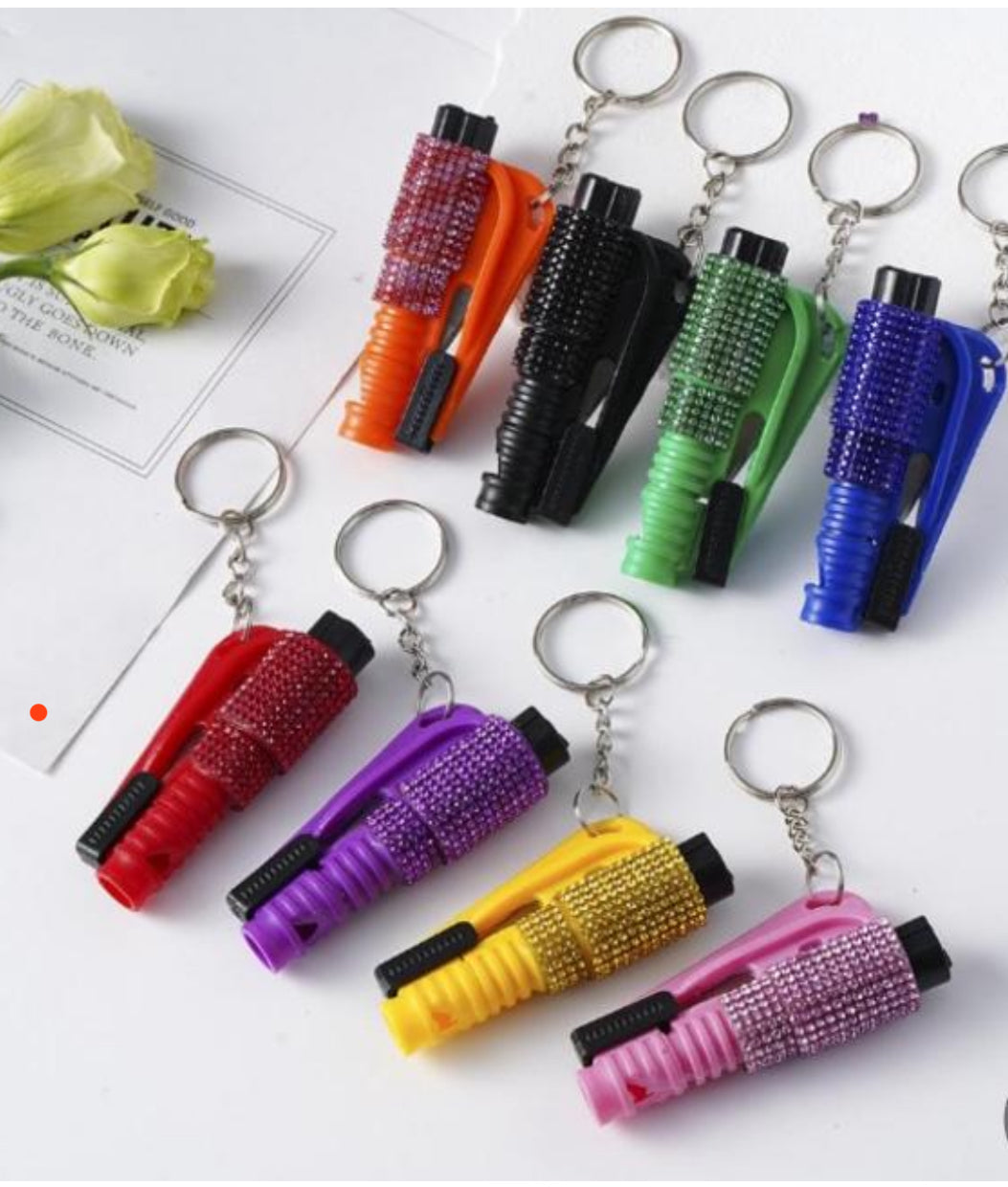 WHOLESALE 3 In 1 BLING SEATBELT CUTTER/WINDOW BREAKER/WHISTLE