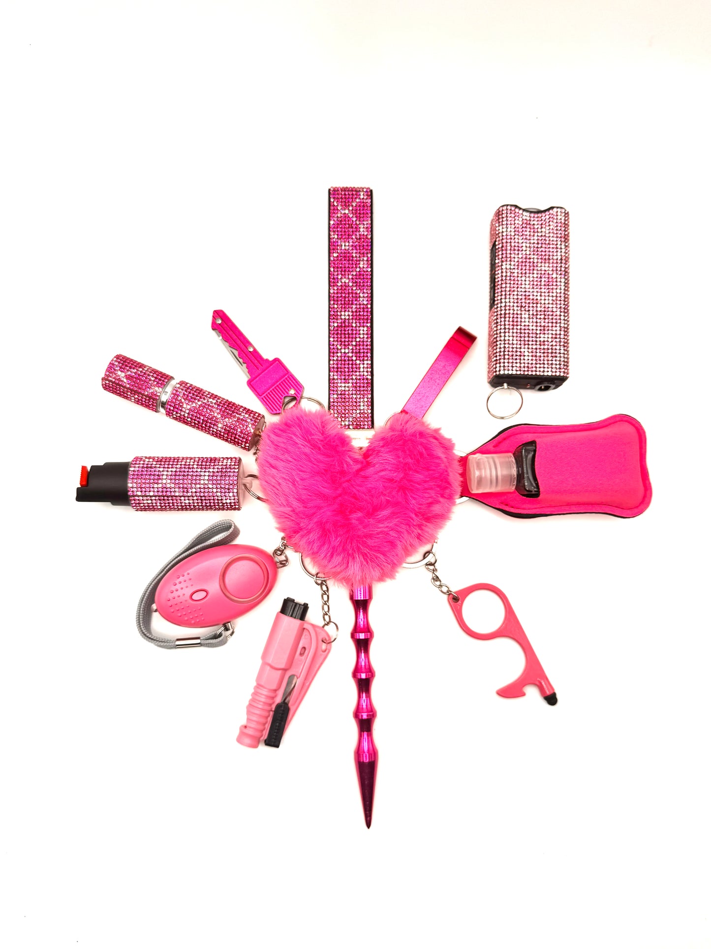 Pink Paradise Bling Safety Keychain