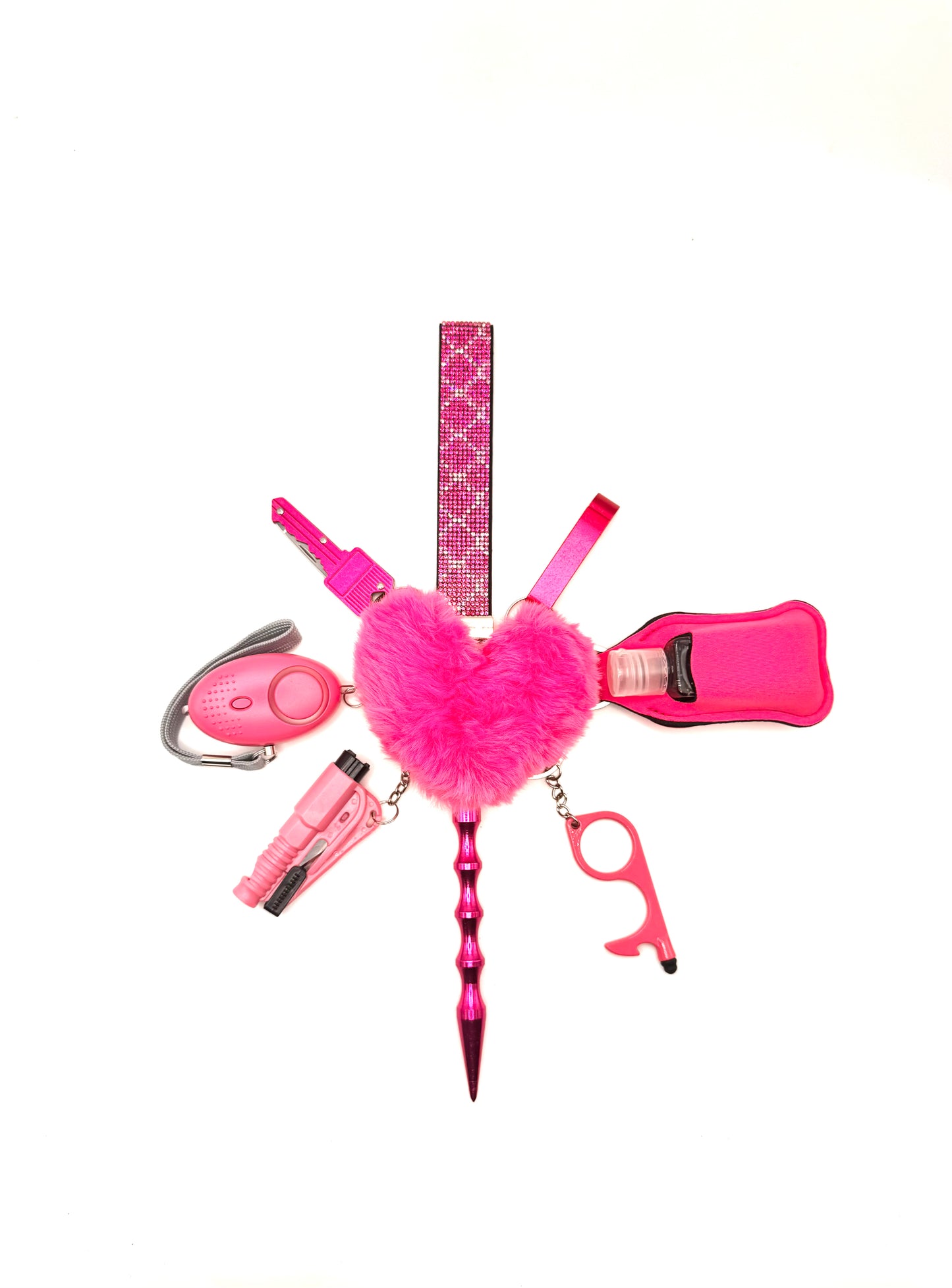 Pink Paradise Bling Safety Keychain