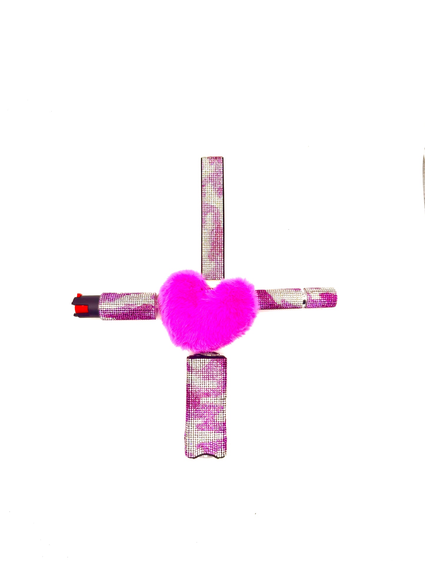 Purple Lightning Bling Safety Keychain