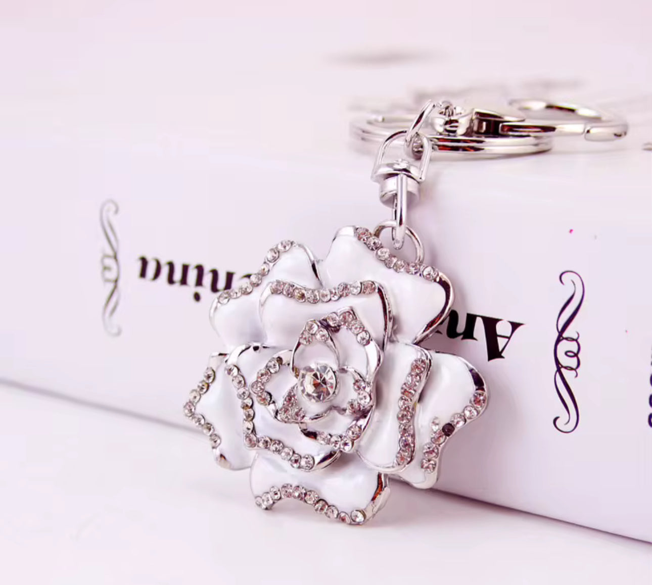 Wholesale 3D Bling Rose Keychain Charms