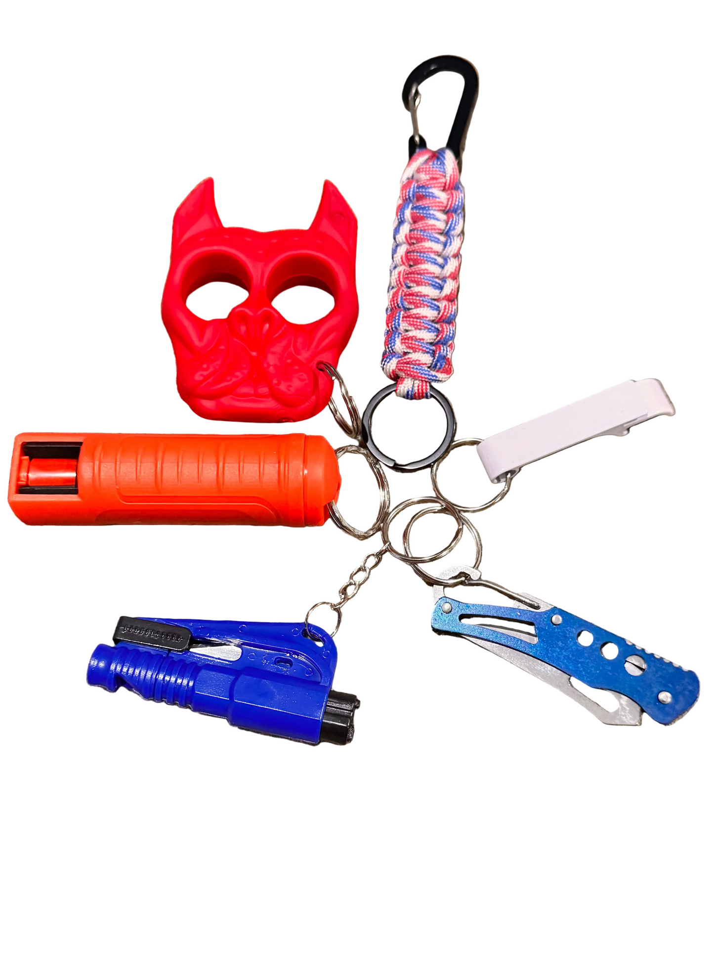 (Red/White& Ready) Men Safety Keychains