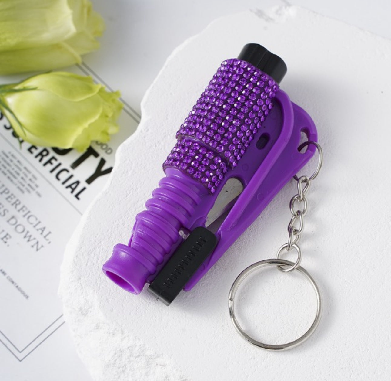 WHOLESALE 3 In 1 BLING SEATBELT CUTTER/WINDOW BREAKER/WHISTLE