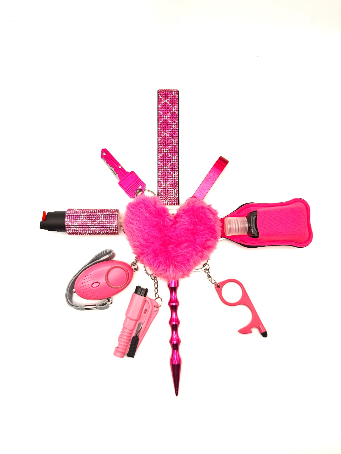 Pink Paradise Bling Safety Keychain