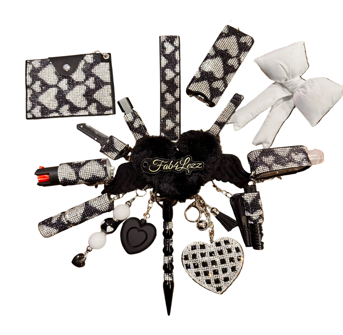 Black Heart Safety Keychain