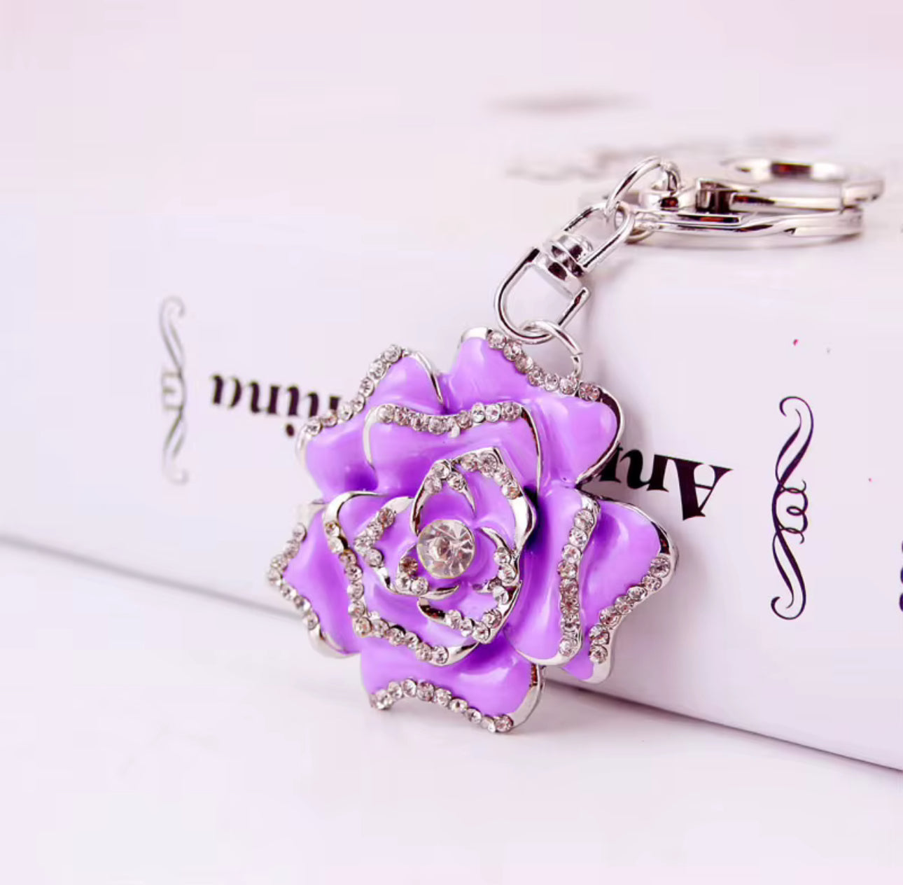 Wholesale 3D Bling Rose Keychain Charms