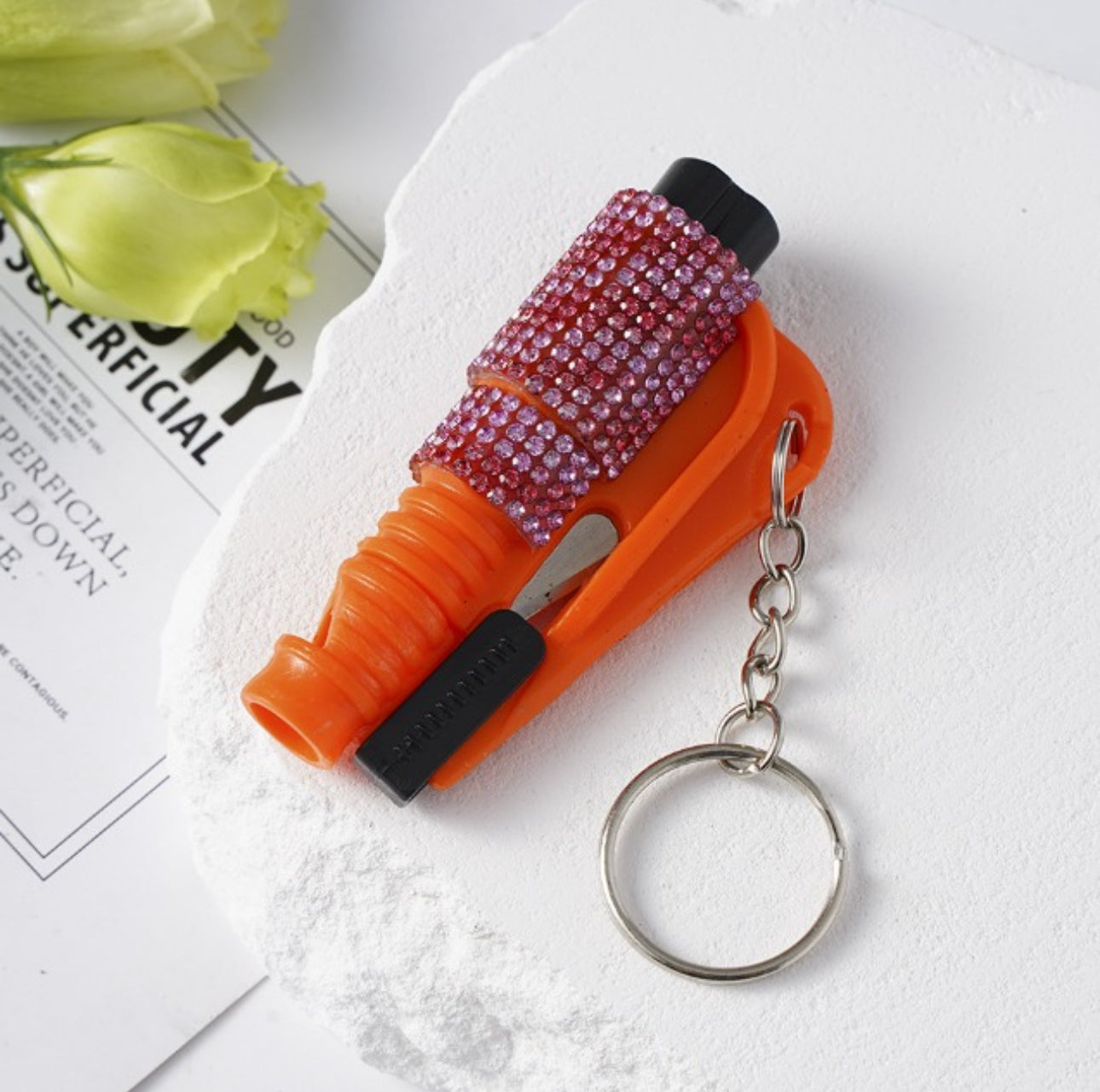 WHOLESALE 3 In 1 BLING SEATBELT CUTTER/WINDOW BREAKER/WHISTLE