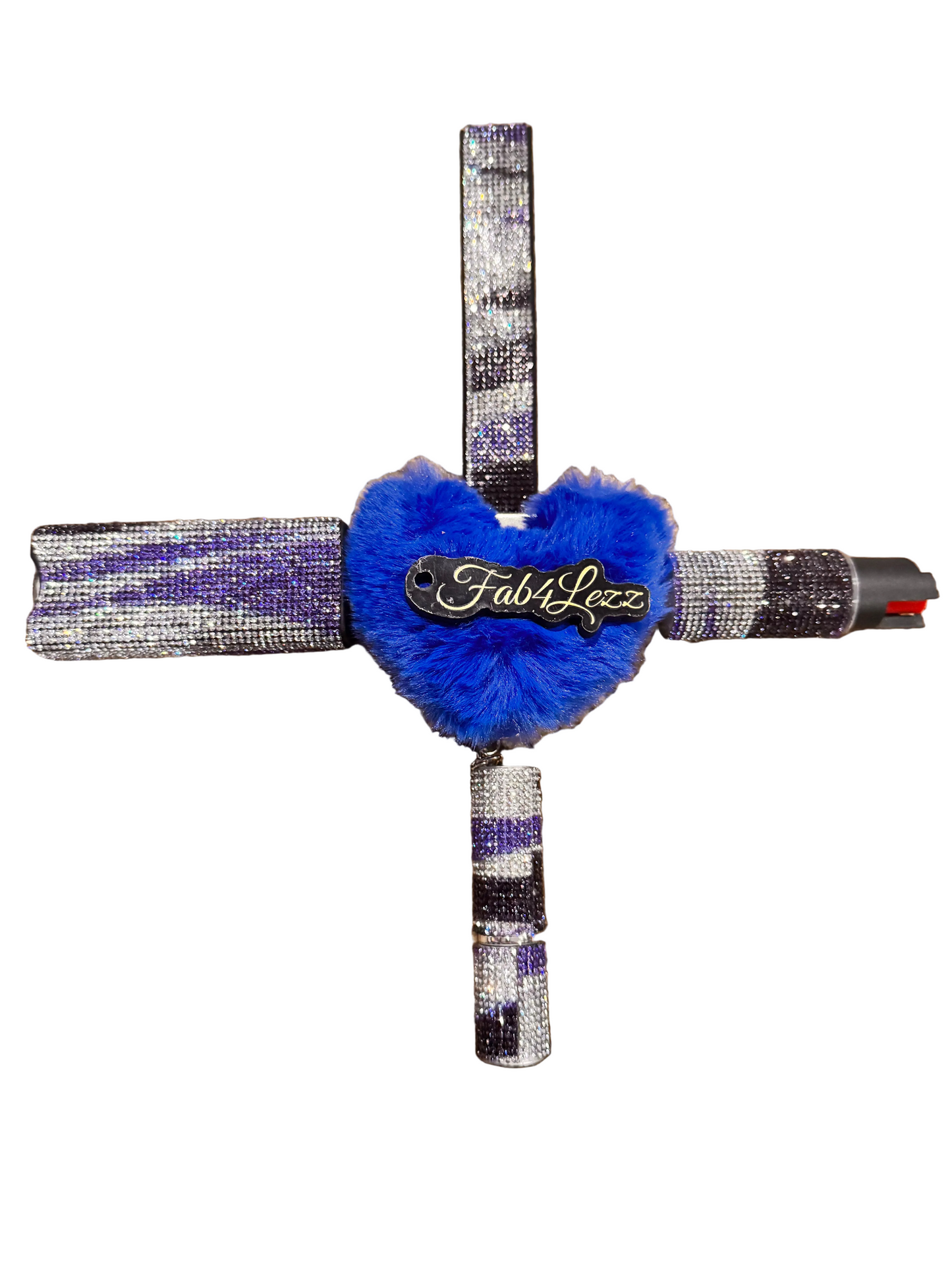 Royal Blue Camouflage Bling Safety Keychain