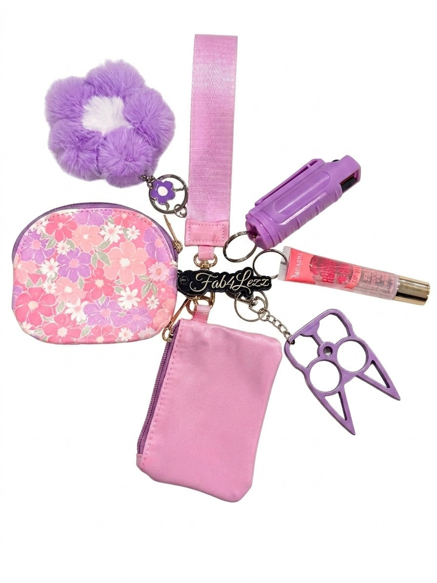 Daisy Pink Pouch Wallet Set
