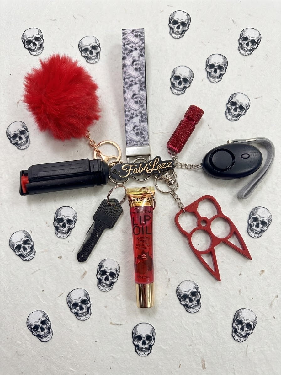 Gothic Skull Safety Keychain