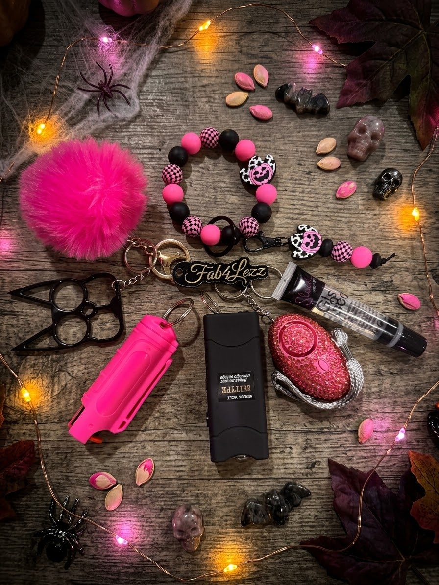 Pink Poison Safety Keychain