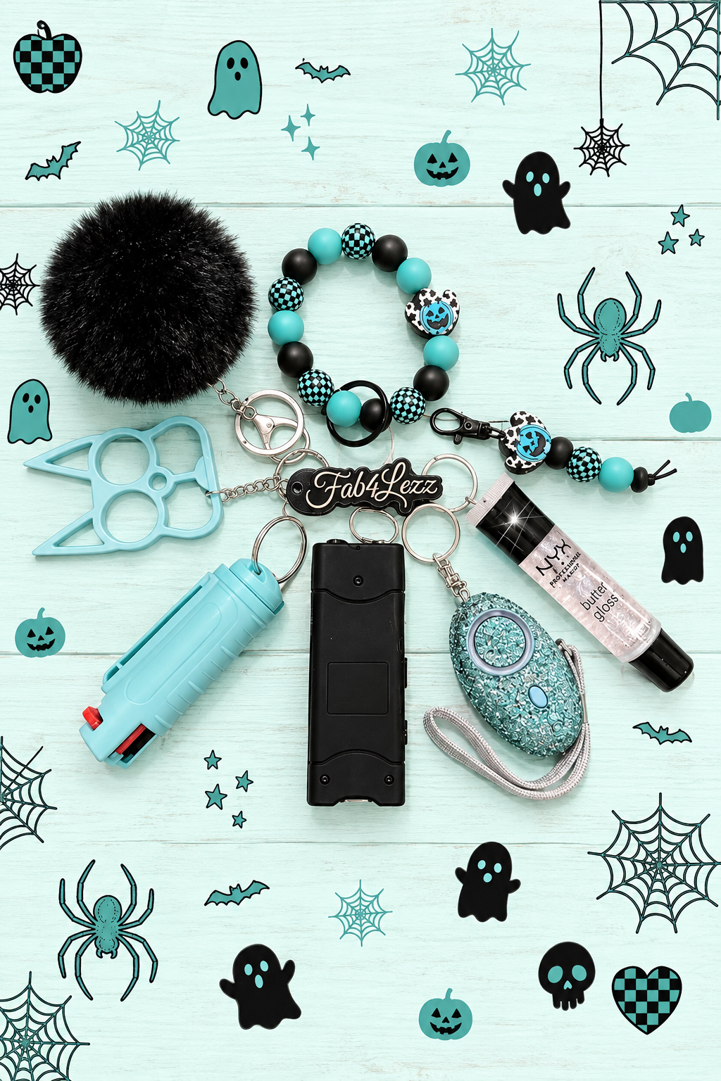 Teal or Treat Safety Keychain