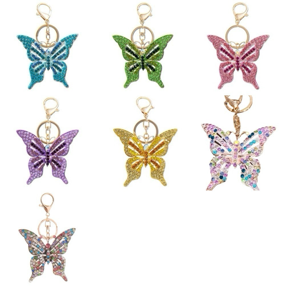 Wholesale 3D Bling Butterfly Keychain Charms