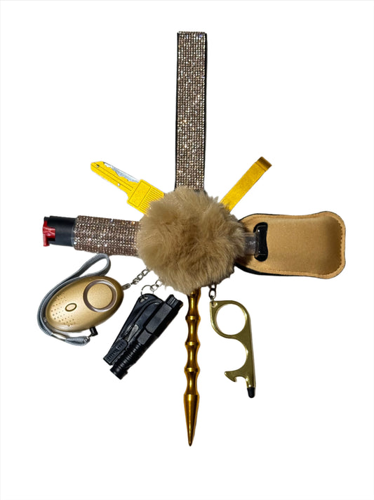 Gold Bling Safety Keychain