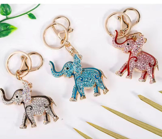 Wholesale 3D Bling Elephant Keychain Charms