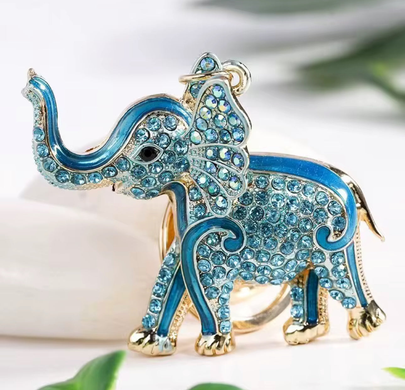 Wholesale 3D Bling Elephant Keychain Charms