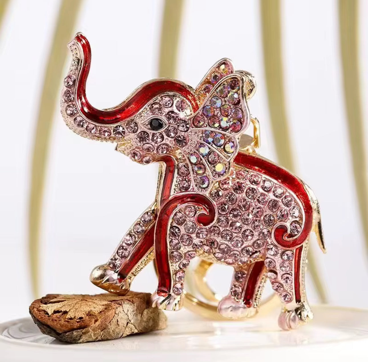 Wholesale 3D Bling Elephant Keychain Charms