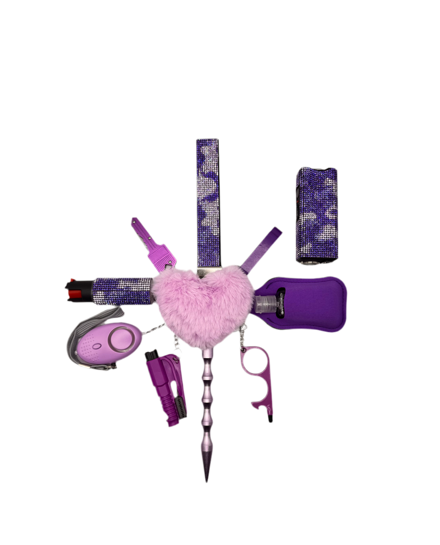 Purple Storm Bling Safety Keychain