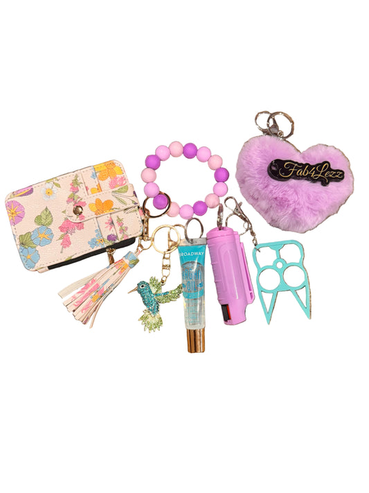 Lilac/Teal Flower Wallet Set