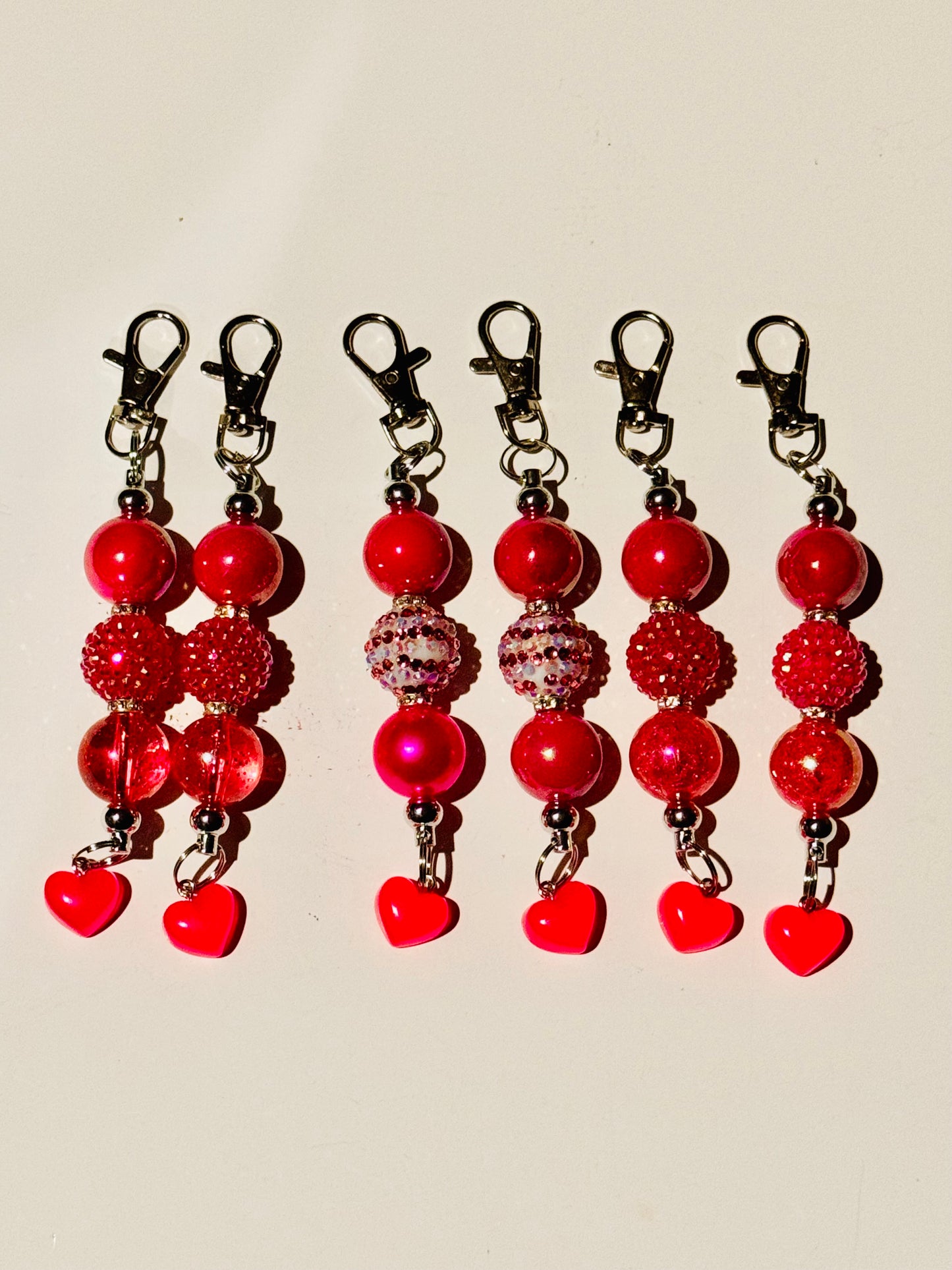 Venus Heart Safety Keychain With Bubblegum Beaded Charm