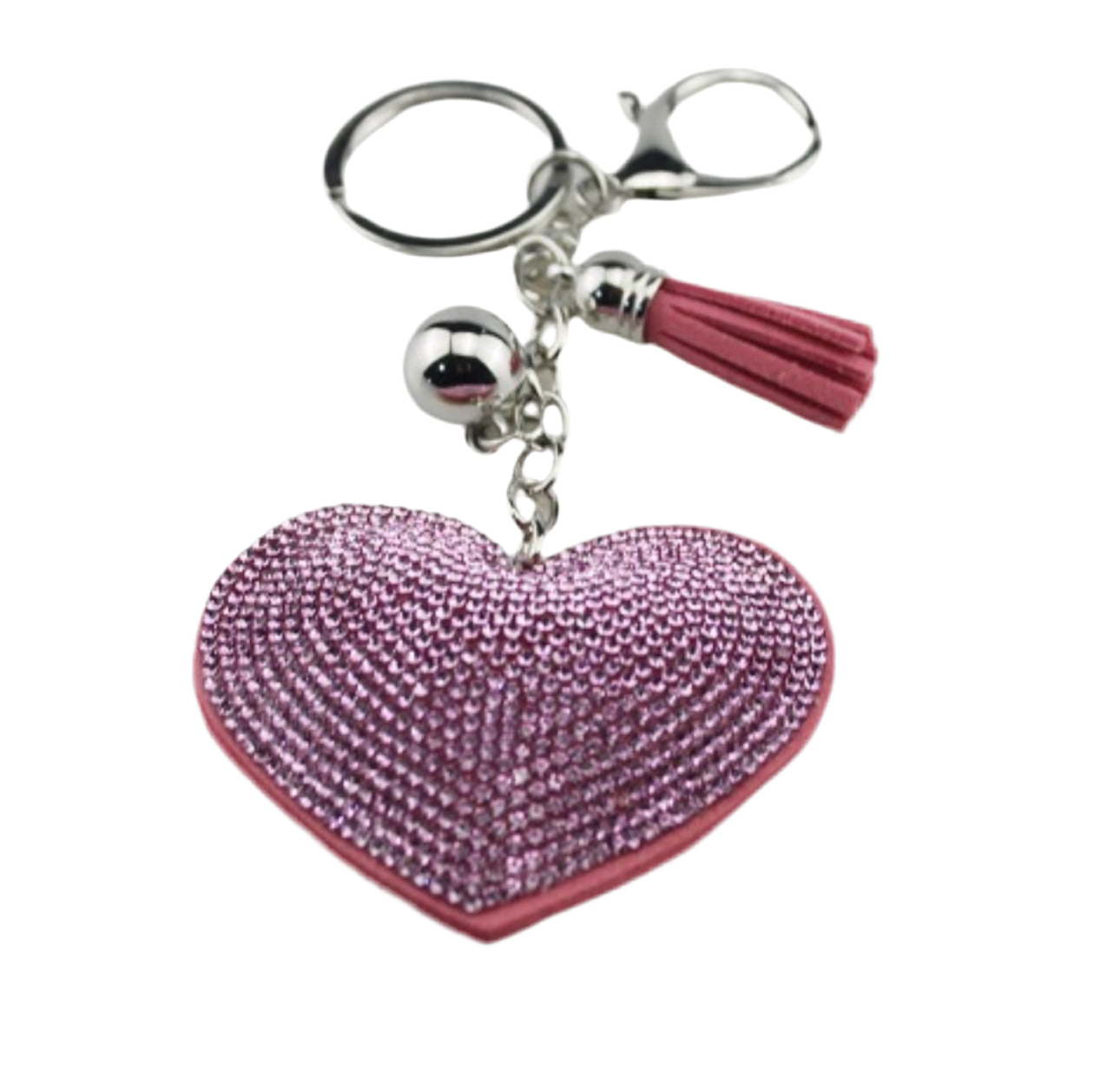 Wholesale 3D Bling Plush Heart Keychain Charms