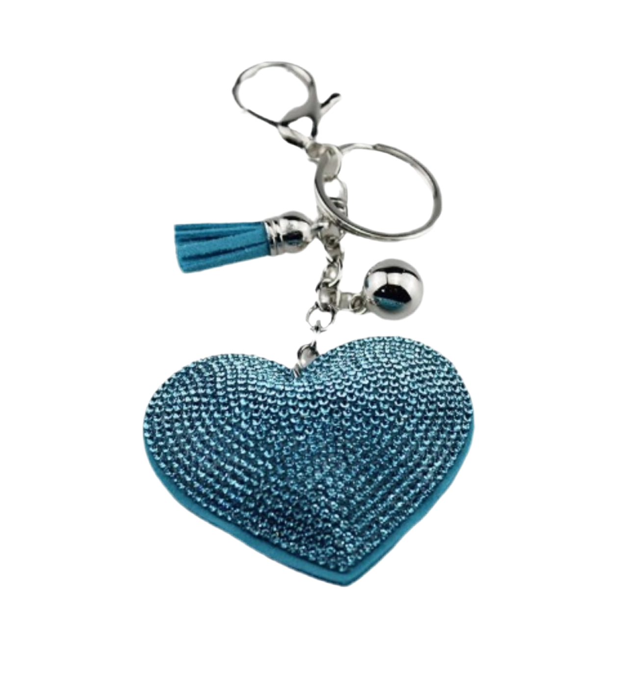 Wholesale 3D Bling Plush Heart Keychain Charms