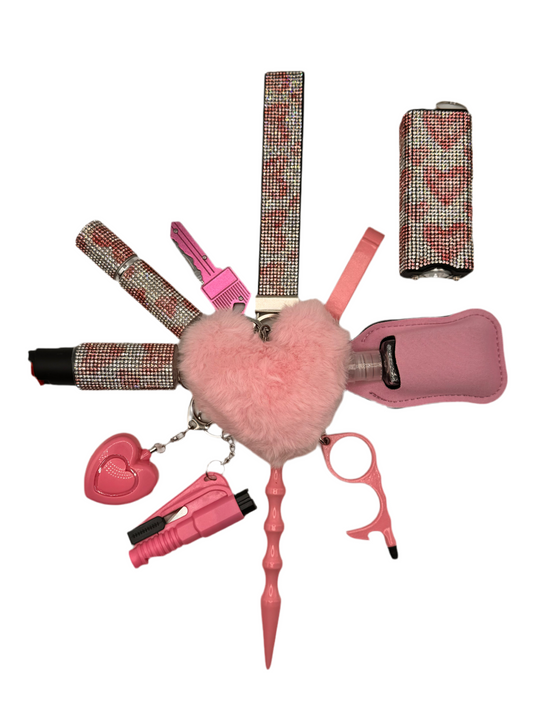 Forever Love Glitter Safety Keychain